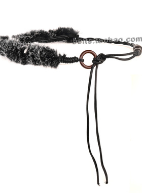 长兔毛男女装饰腰带亚文化复古y2k小众配裤子裙子时尚编织腰绳新