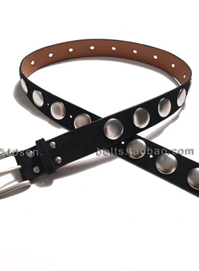 Y2K韩版复古铆钉男女通用个性绒面腰带配牛仔裤裙子百搭小众皮带