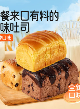 现做现发210g*2大个早餐吐司新鲜烘焙面包巧克力南瓜红豆奶香松软