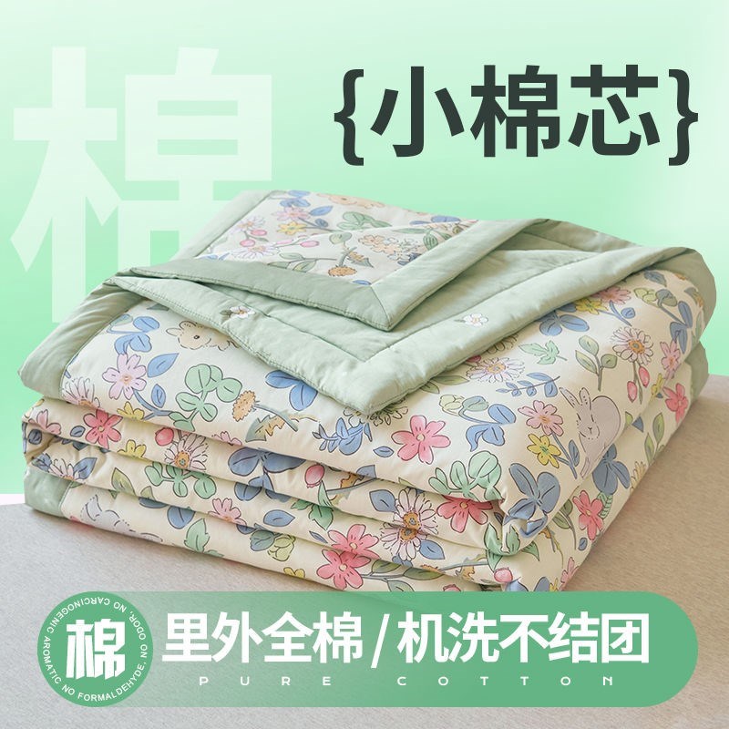 [新疆包邮]包邮100%长绒棉花夏凉被可机洗全棉空调被纯棉夏被夏天