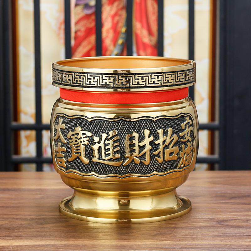 黄铜家用敬神烧香香炉佛具家居室内玄关摆放用品居室高身炉高脚品
