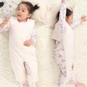 宝宝肚兜护肚睡袋秋冬婴儿连腿睡觉防踢被神器中大童加厚半背纯棉