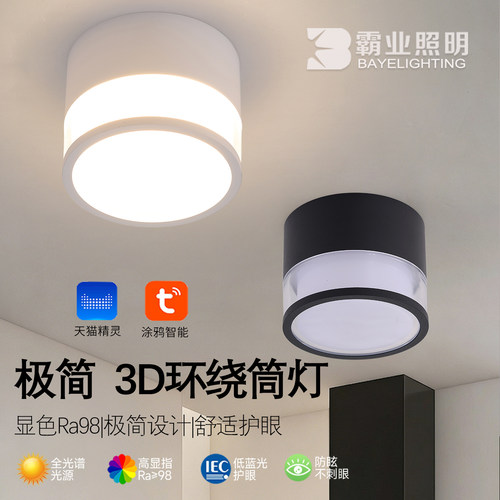 明装筒灯嵌入式涂鸦智能调光调色