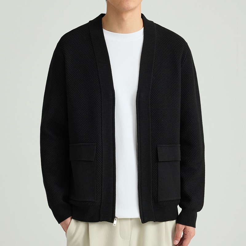 2023秋季开衫男针织衫宽松韩版潮流休闲外穿毛衣男士春秋薄款外套