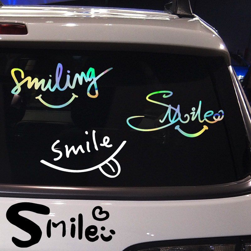 卓鹿 微笑笑脸smile车贴 网红同款个性创意高兴表情汽车装饰贴纸