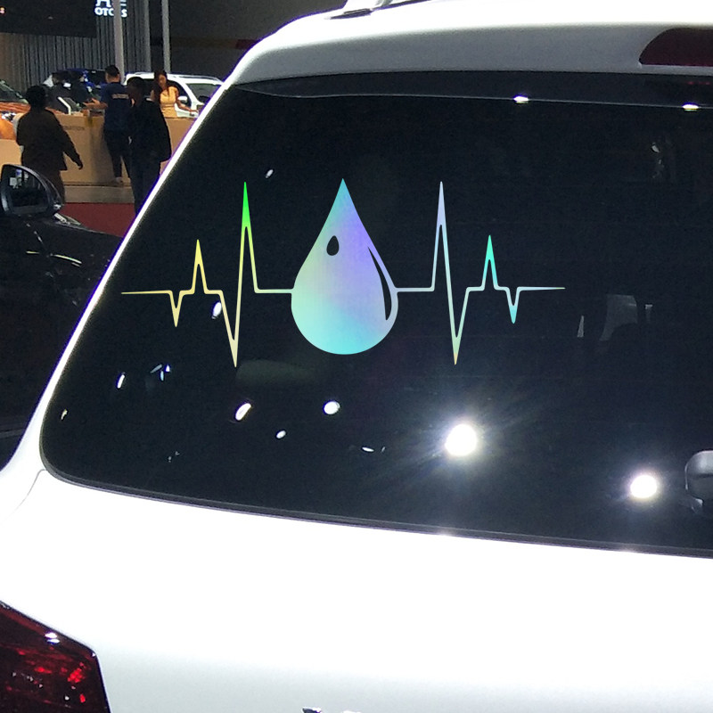 卓鹿 创意水滴心跳卡通车贴 保险杠后档玻璃装饰贴