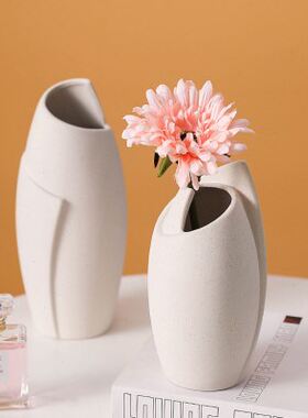 现简约陶瓷花素烧mini水培干花插创意家居摆件轻奢礼品工艺品