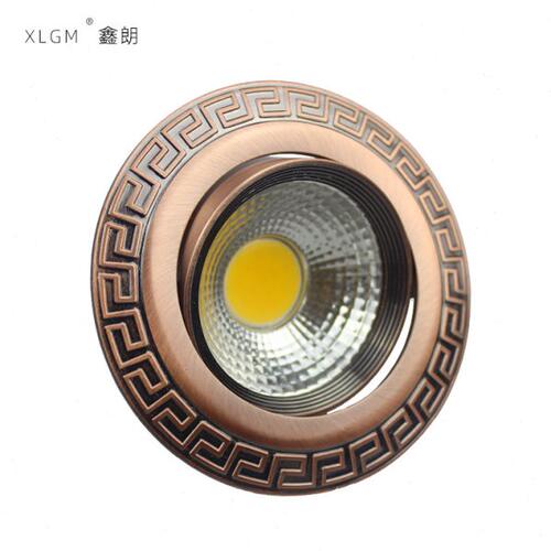 仿古射灯LED中式筒灯 欧式美式田园古典天花灯红古铜青古铜3W5W7W
