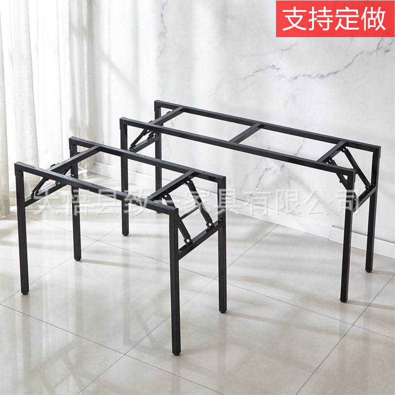 折叠桌架长条金属支架弹簧腿加厚加固桌脚简易收纳可折叠架子批发