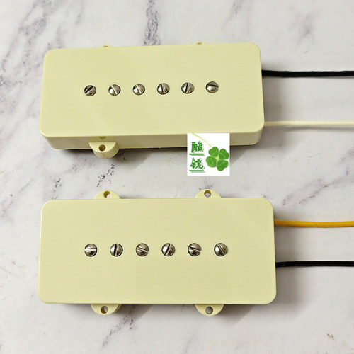 奶黄色JazzMaster P90电吉他拾音器一套铝镍钴Alnico磁铁进口铜线