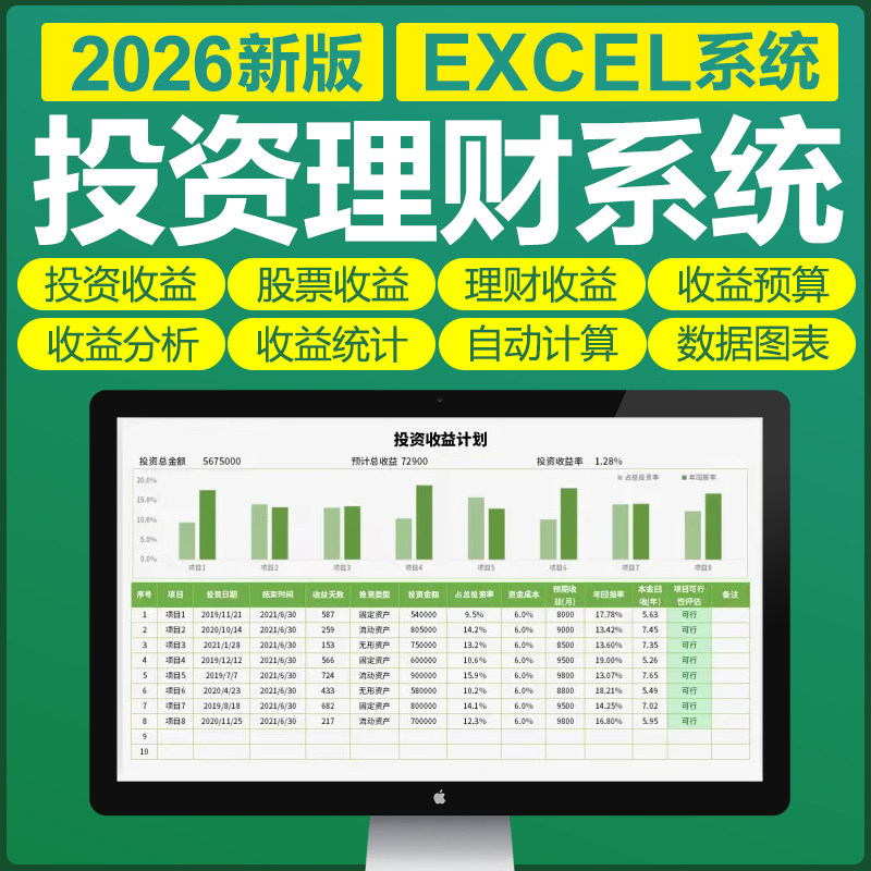 excel基金股票投资理财管理软件买卖收益明细自动计算分析表格