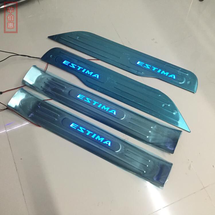 适用于 08-21款  本田estima acr50 迎宾踏板 带灯led门槛条 改装