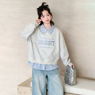 休闲2026新款 潮套装 卫衣牛仔裤 时尚 两件套学生女孩春季 女大童韩版