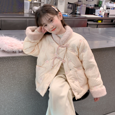 女童羽绒服2025新款冬季儿童白鸭绒外套女孩送礼中式国风年服童装