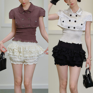 芭蕾裙裤 刺绣蕾丝花边蛋糕裙花苞裤 SelfMing层叠法式