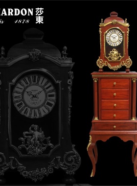 莎东纯铜红木缅甸花梨木落地钟奢华大气中式实木钟F1005