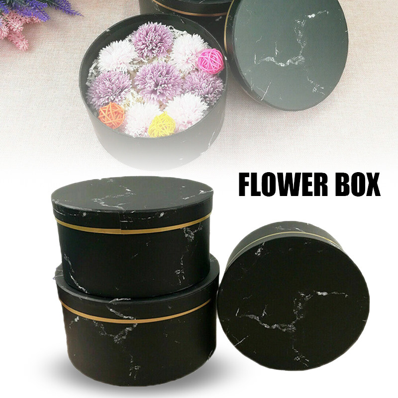 gift box set of 3 marble pattern round gift packing case dec