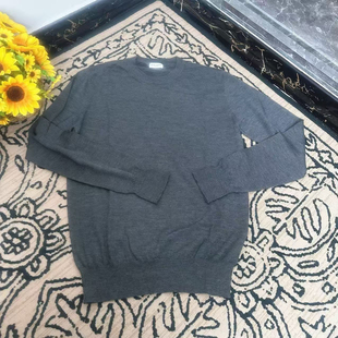 XS码 打底衫 胸围106 灰色圆领羊绒针织衫 蘑菇英国代