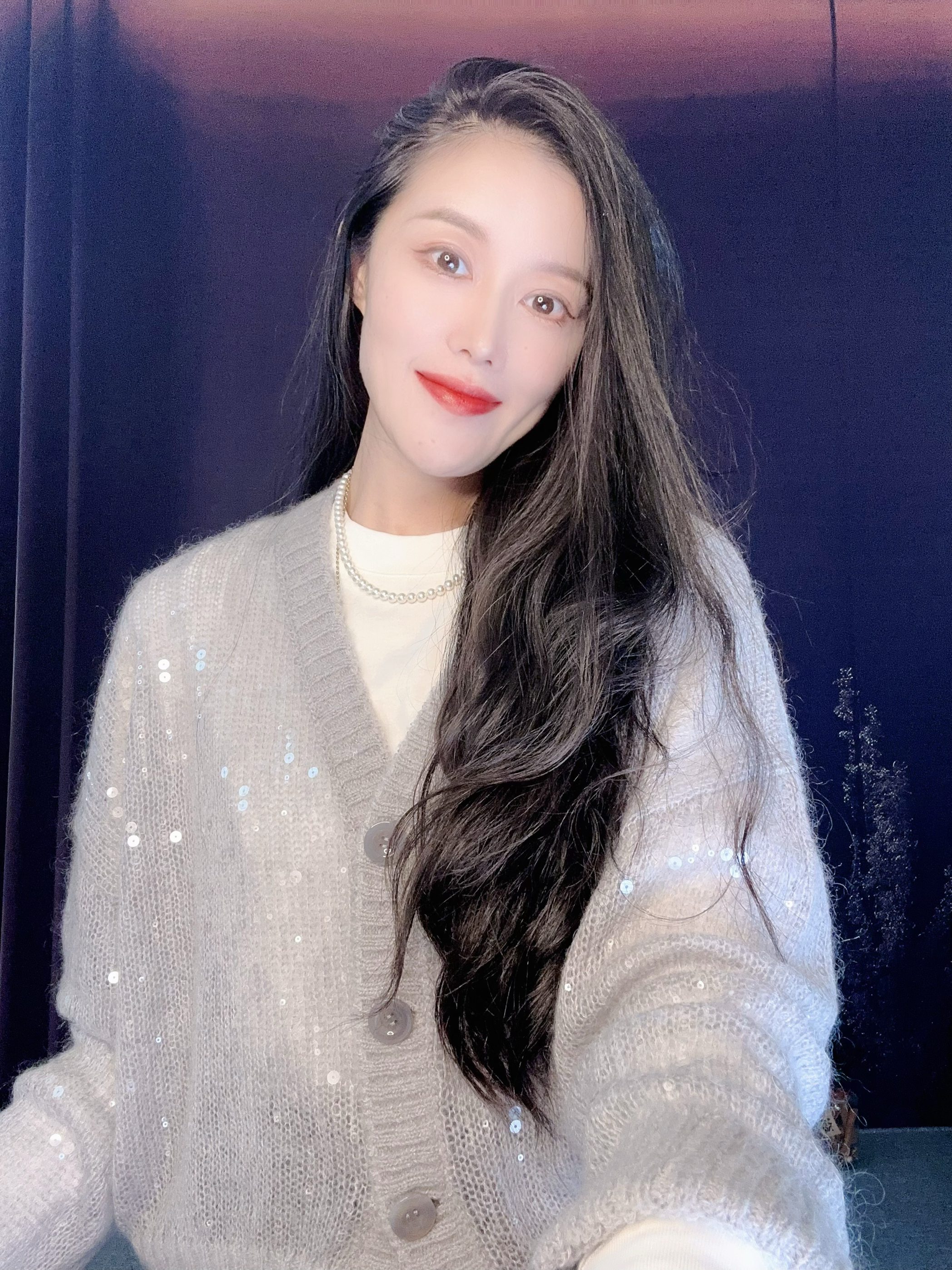 蘑菇英国代 Tyzhura 25早秋 羊绒加马海毛重工亮片针织开衫外套