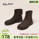 reemoor2025年秋冬新款 靴加绒保暖舒适短筒靴子睿慕 复古休闲时装