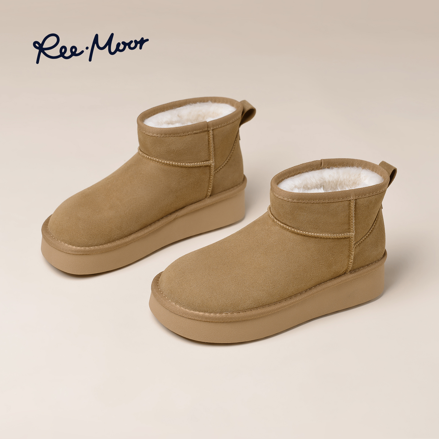 remoor厚底雪地靴冬季加绒保暖