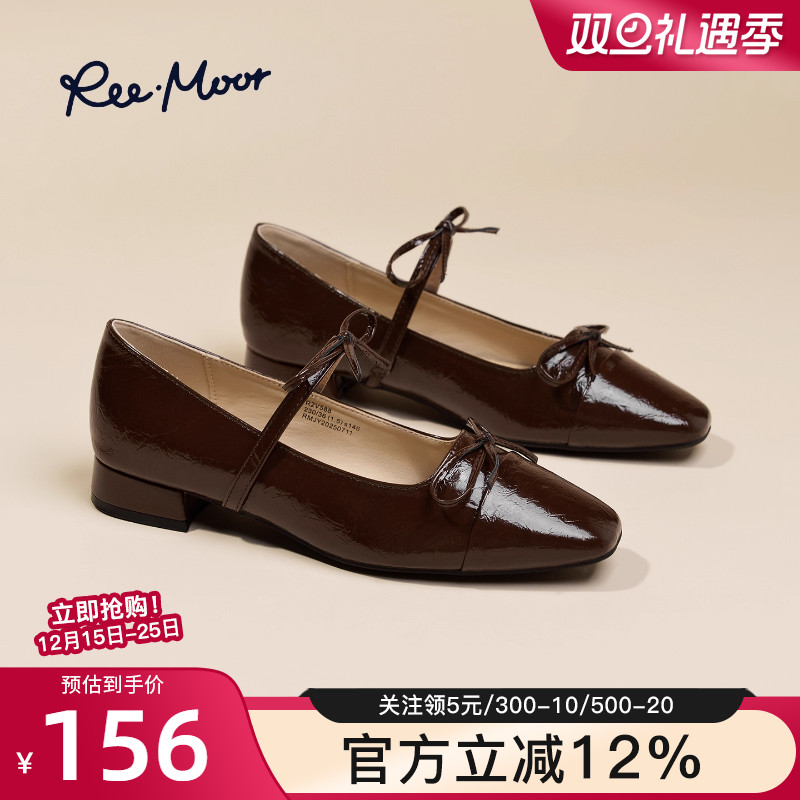 remoor法式复古方头蝴蝶结单鞋