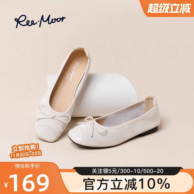 remoor法式复古方头蝴蝶结单鞋