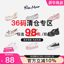 睿慕百搭尖头凉鞋 品牌反季 女断码 女鞋 清仓 粗跟单鞋 reemoor36码