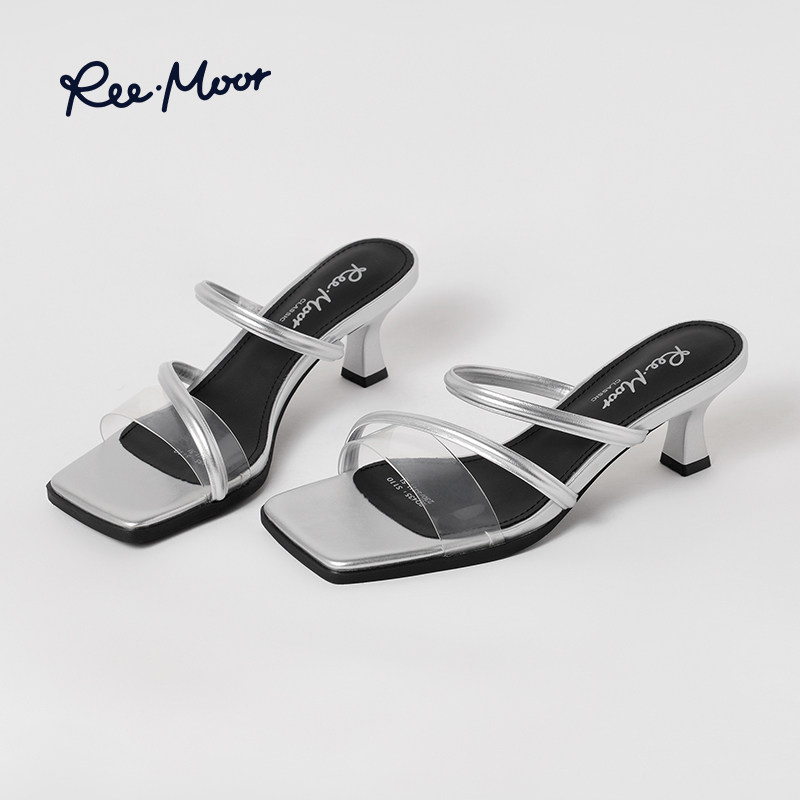 reemoor2026新款法式透明一字拖鞋女配裙子仙女风高跟凉拖鞋睿慕,女鞋,一字拖,淘宝优惠券,粉丝福利购,淘宝优惠卷