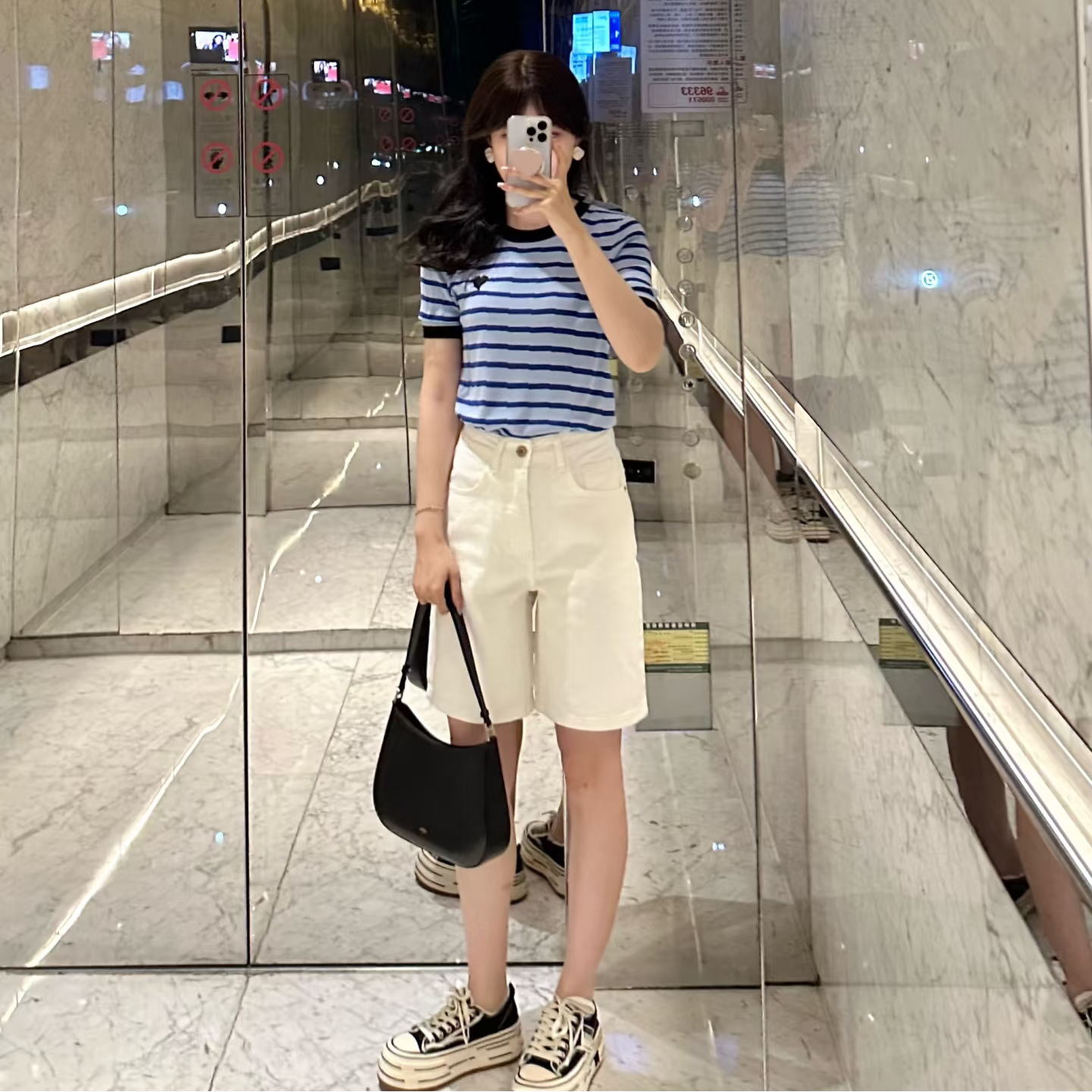 小个子气质白色短裤女夏天外穿新款爆款2026高级感宽松五分牛仔裤图片