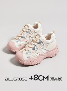 厚底登山鞋女户外徒步防滑爬山春季新款隐形增高8cm休闲运动鞋子