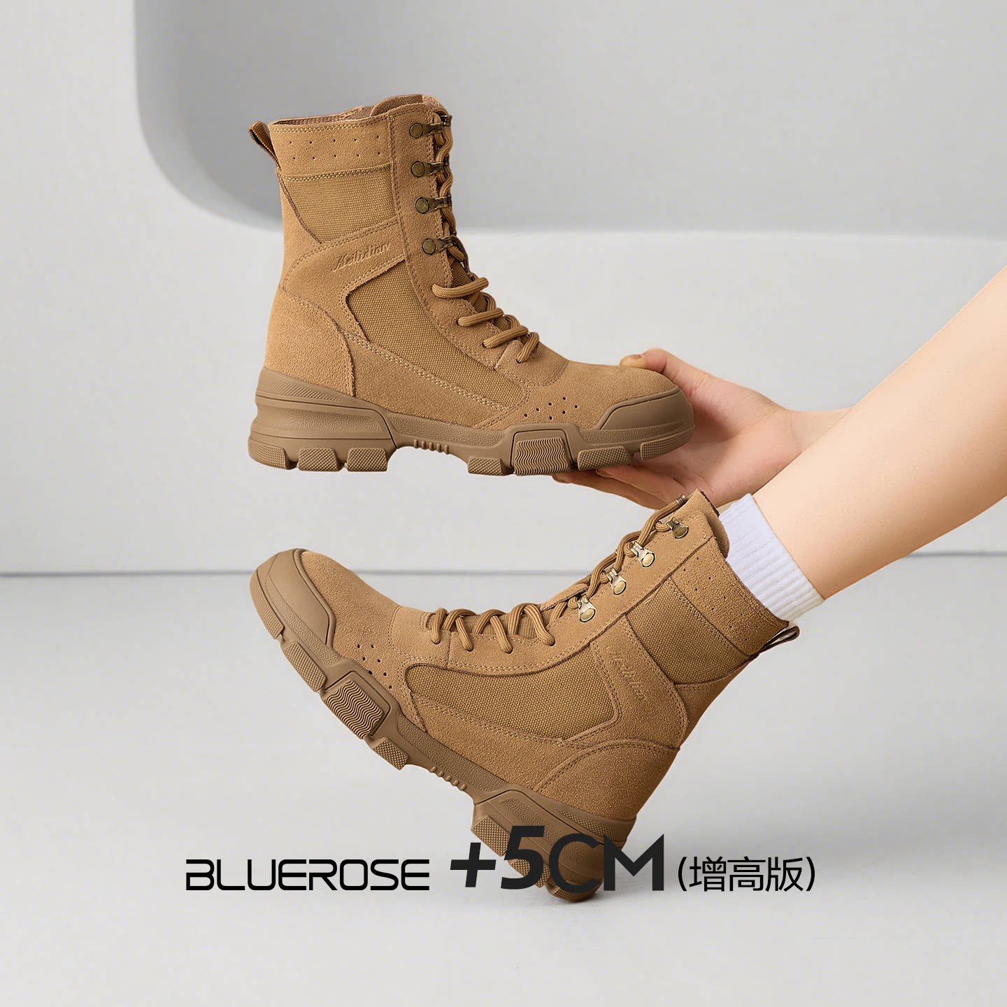 户外登山马丁靴女款2026春季厚底软底徒步鞋新疆旅游沙漠工装靴子