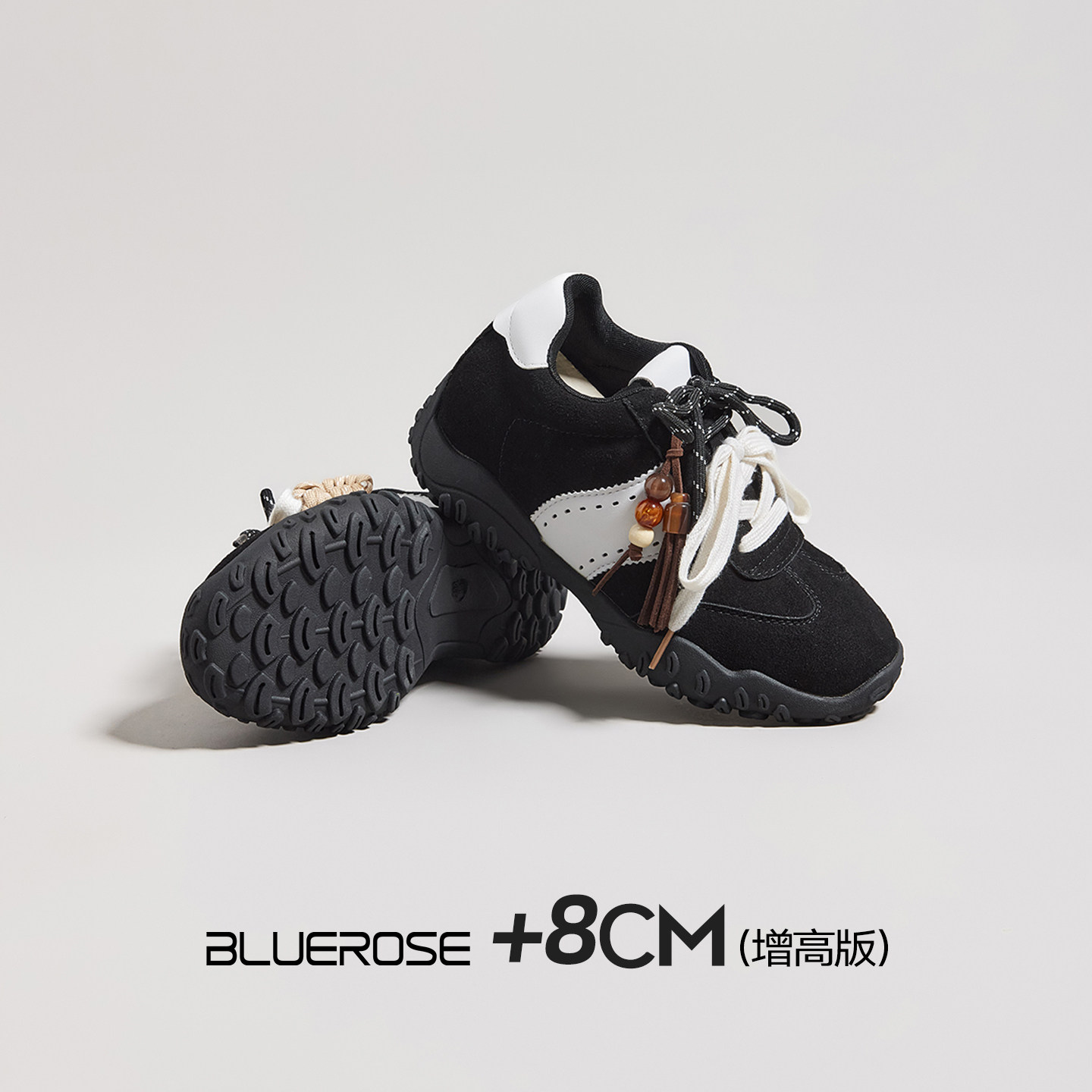 8cm隐形内增高德训鞋女春季新款厚底运动休闲鞋美拉德复古阿甘鞋