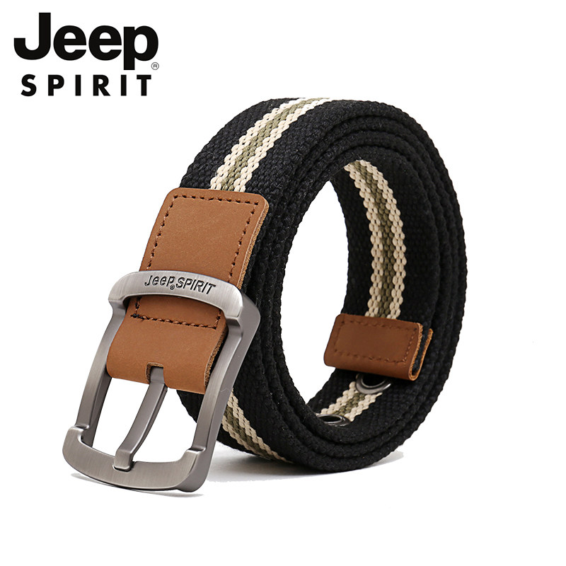 jeep吉普正品男女休闲帆布腰带时尚百搭运动潮牌针扣牛仔裤带韩版