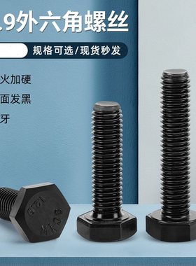 12.9级外六角螺丝高强度合金钢加长加大全牙螺栓M27-M36M39M42M48