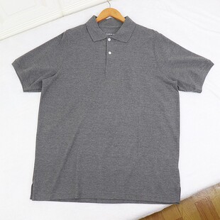 122 商务休闲外贸男装 t恤胖子肥佬保罗衫 翻领纯色短袖 200胸 特大码