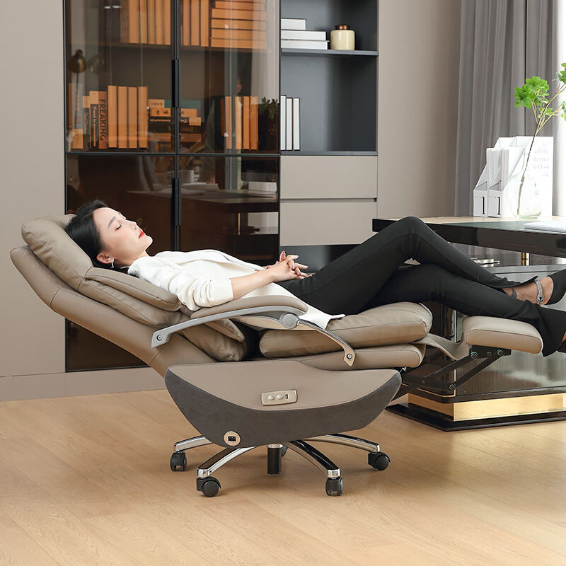 顾全（GUQUAN）电动老板椅可躺午休办公椅人体工学电脑椅家用班椅