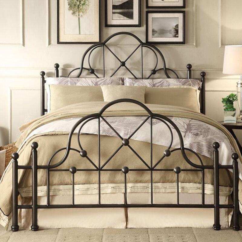 欧式铁艺床1.8米简约稳固铁艺双人床1.5米公主床卧室单人铁架床1.