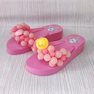 小黄鸭凉拖学生沙滩鞋 葡萄拖鞋 女外穿百搭2024爆款 人字拖小球拖鞋