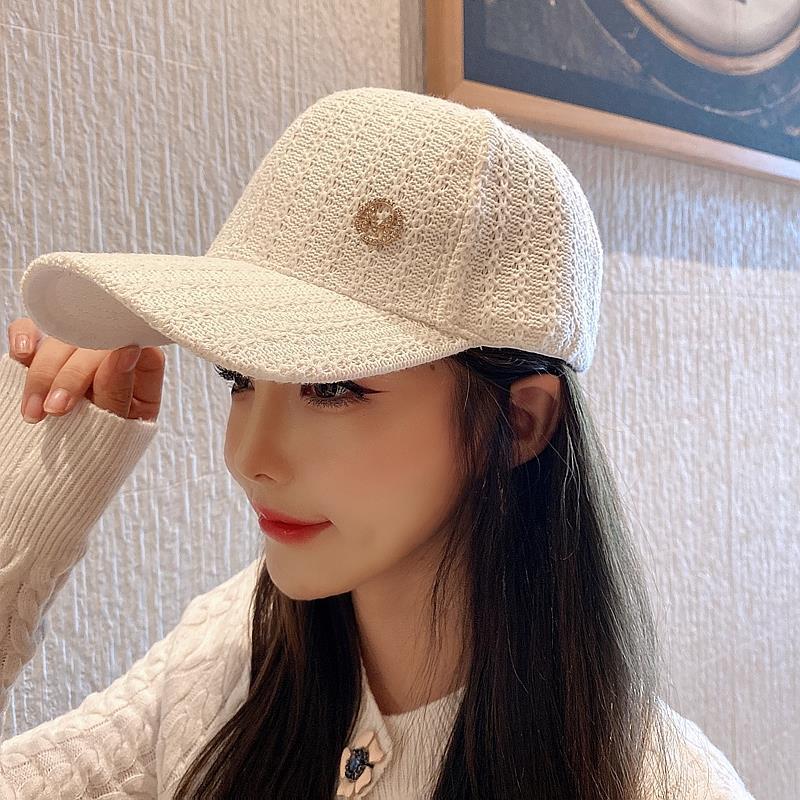 白色帽子女韩版明星黑色棒球帽网红时尚秋冬加厚保暖针织鸭舌帽潮