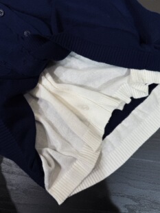 2026新款女士v领针织开衫宽松休闲百搭假两件毛衣外套