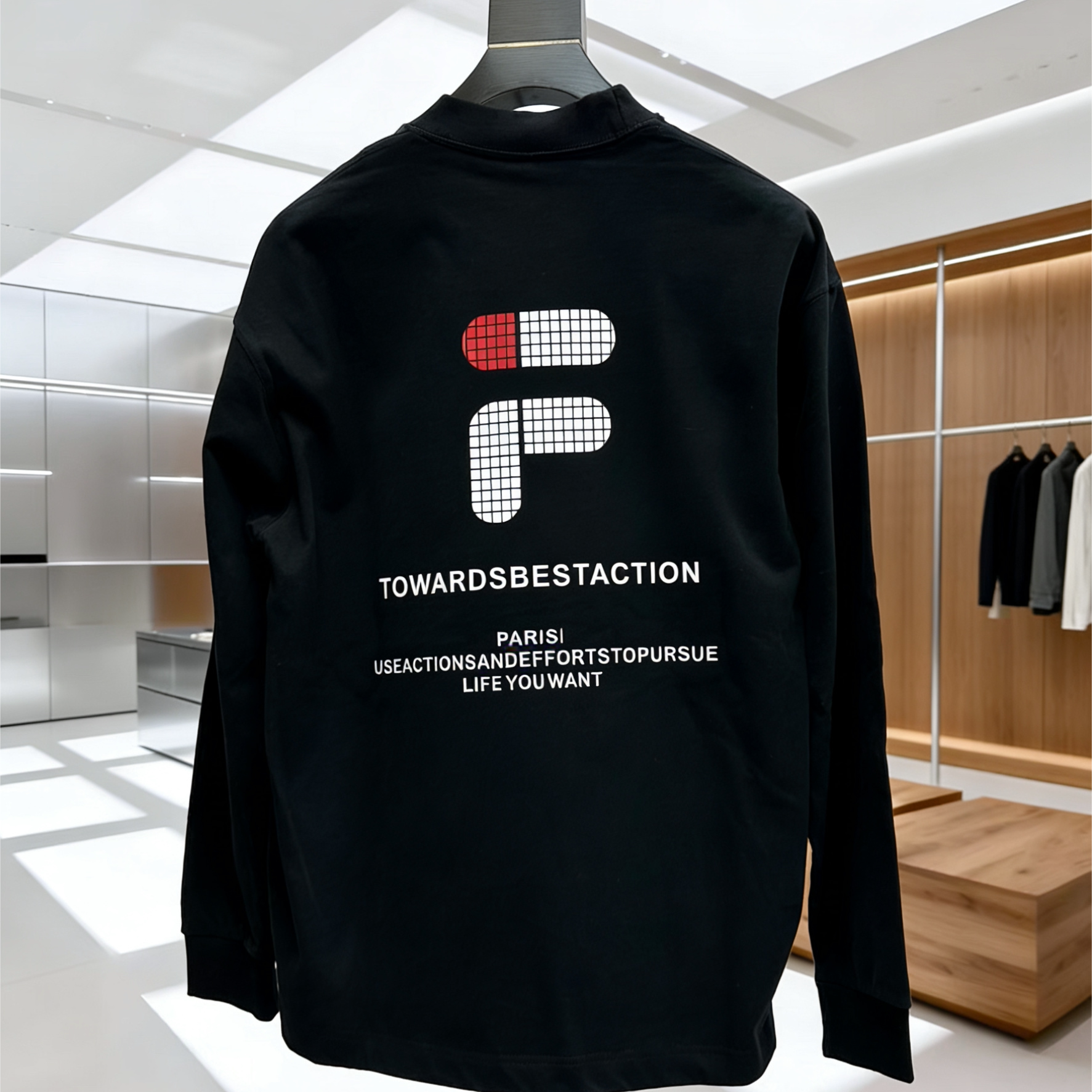 2026春季新款黑色字母印花T恤