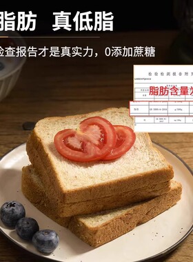 全麦面包0o脂肪无精糖整箱早餐减低肥脂代餐主食专用吐司片三明治