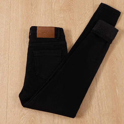 加绒高腰显瘦弹力小脚牛仔裤女