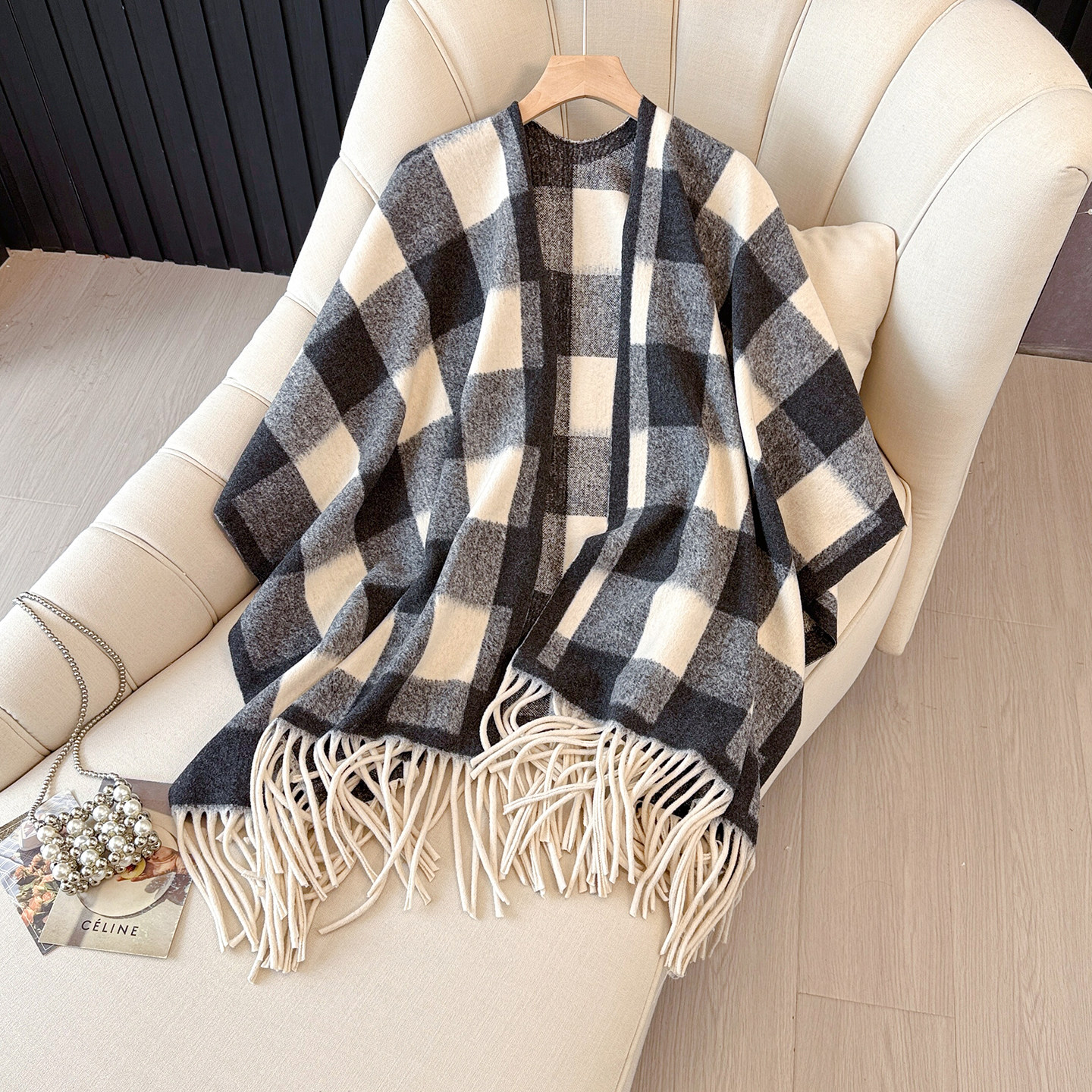 2026春季百搭女士格子纹流苏披肩保暖长方形民族风外搭时尚大围巾,服饰配件/皮带/帽子/围巾,围巾/丝巾/披肩,淘宝优惠券,粉丝福利购,淘宝优惠卷