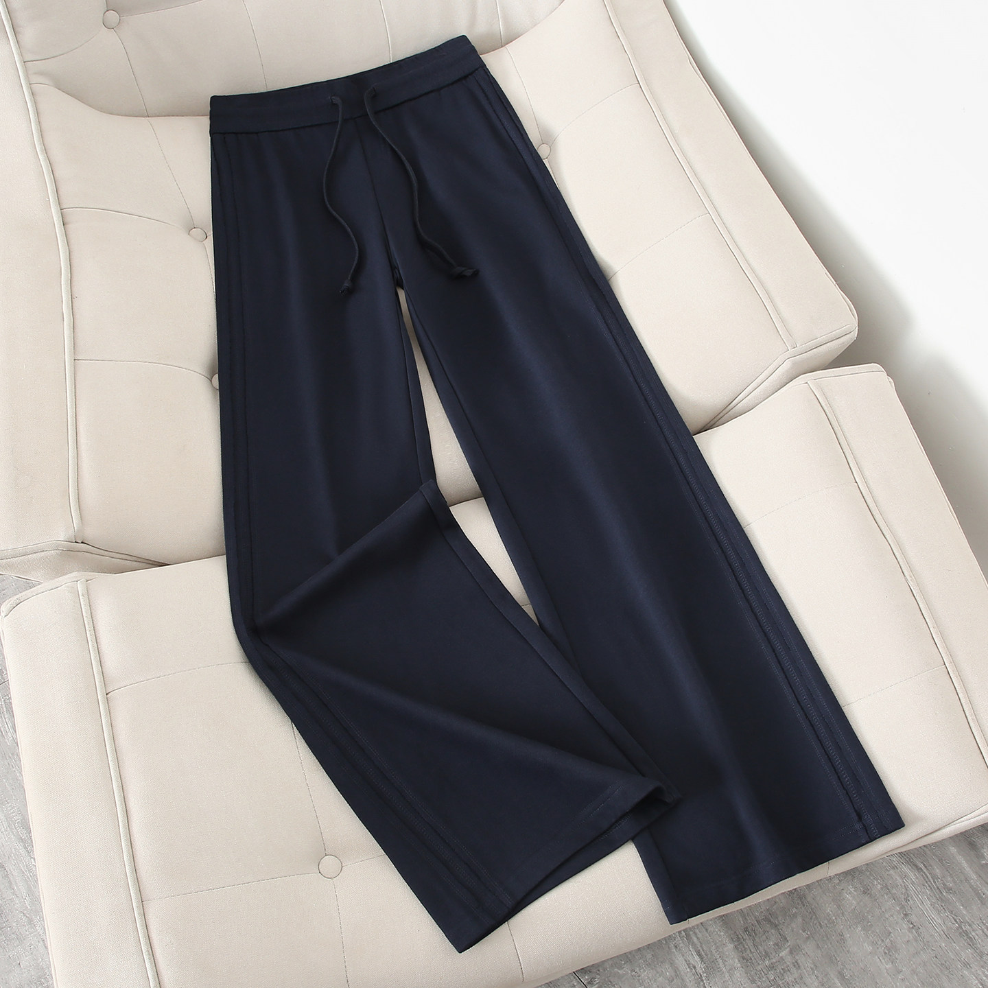 小个子高腰阔腿裤女2026春季宽松显瘦休闲裤松紧腰抽绳直筒长裤,女装/女士精品,休闲裤,淘宝优惠券,粉丝福利购,淘宝优惠卷