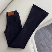 显瘦弹力喇叭裤 女2026春秋高腰修身 CHOCOOLATE黑色微喇牛仔裤