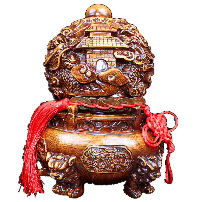 龙转乾坤九转乾坤炉风水龙纹鼎摆件转运珠球招财聚宝盆玄关装饰品