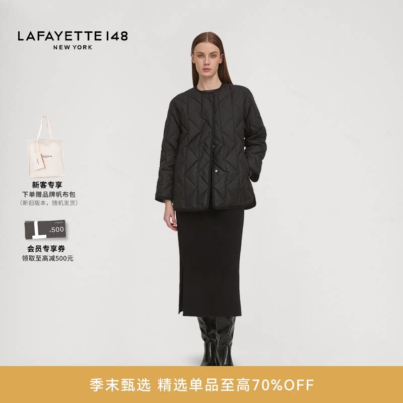 LAFAYETTE148/拉飞逸 轻便羽绒外套夹克拉链长袖保暖白鹅绒女装