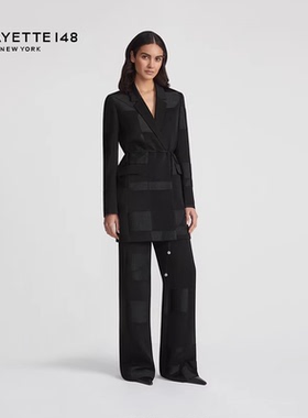 LAFAYETTE148/拉飞逸中长款H型几何提花外套夹克